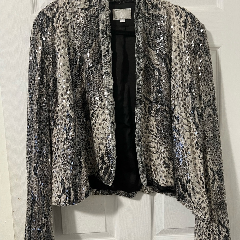 Alberto Makali Black and Gray Sequin Blazer